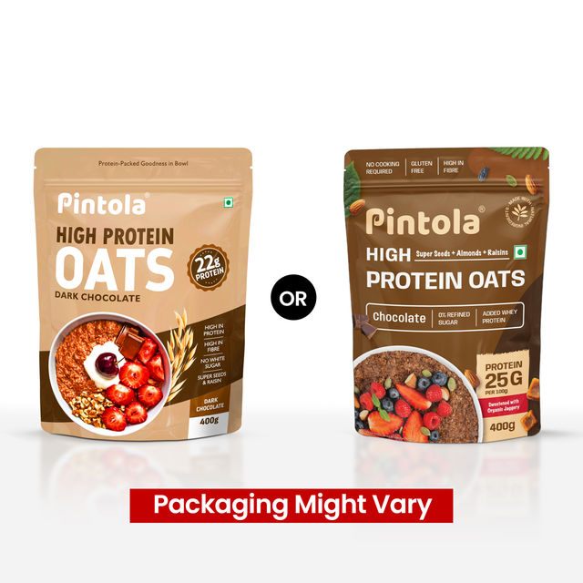 Pintola High Protein Oats Dark Chocolate With Almonds Raisin Pumpkin And Chia Seeds