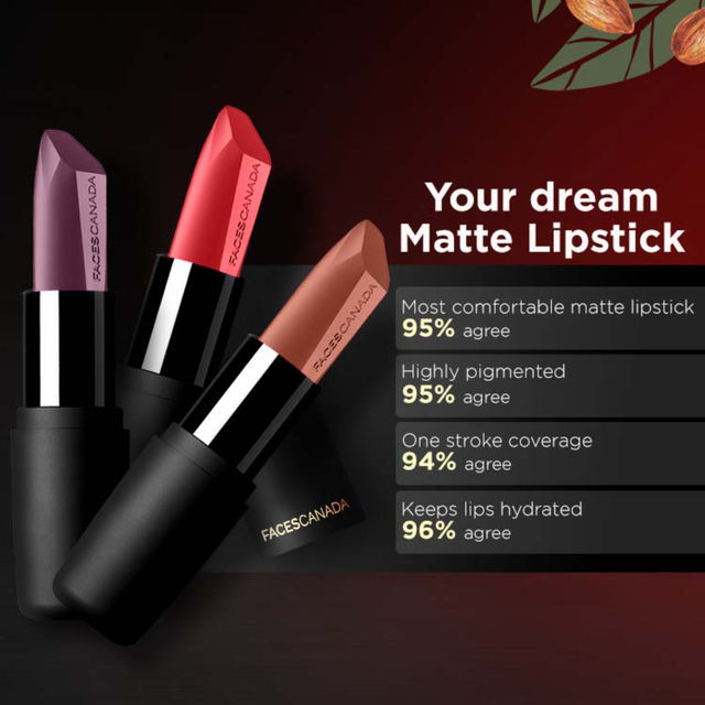 Faces Canada Weightless Matte Finish Lipstick - Divine Mauve 17 | Lightweight Texture