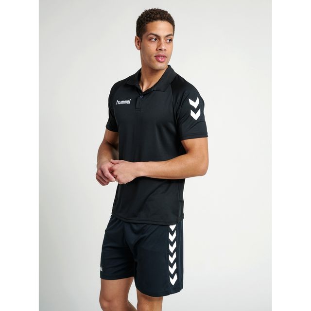 hummel Men's Core Functional Polo Neck Solid Regular Fit Gym T-shirt | Black - S