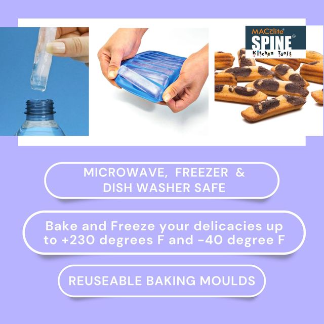 Spine Silicone Ice Cube Mould 2pc Set |multi Color