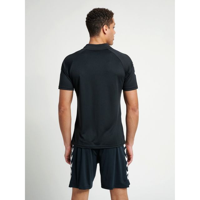 hummel Men's Core Functional Polo Neck Solid Regular Fit Gym T-shirt | Black - S