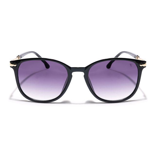 Voyage Women's Oval Sunglasses | Black and Gold - Free Size