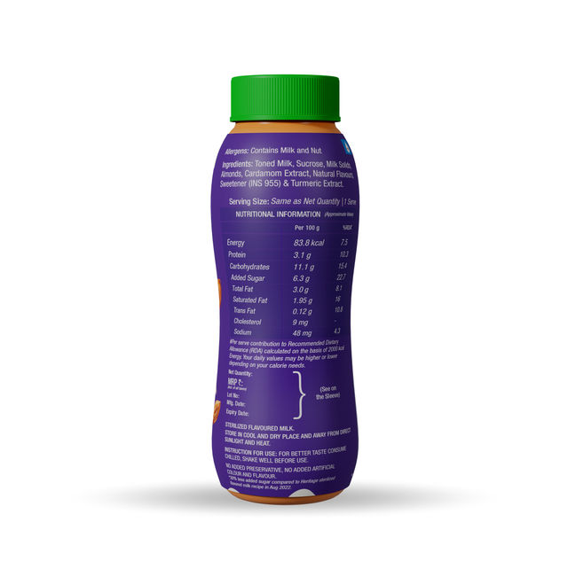 Heritage Badam Charger Milkshake With Badam Bits Pet 180 ml Combo