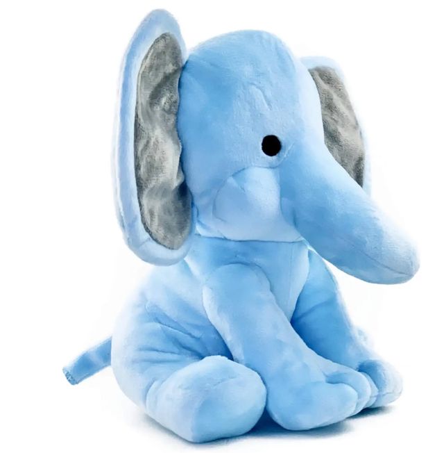 Babique Elephant Sitting Plush Soft Toy Cute Kids Animal Home Decor Boys/Girls (Blue, 30 cm)