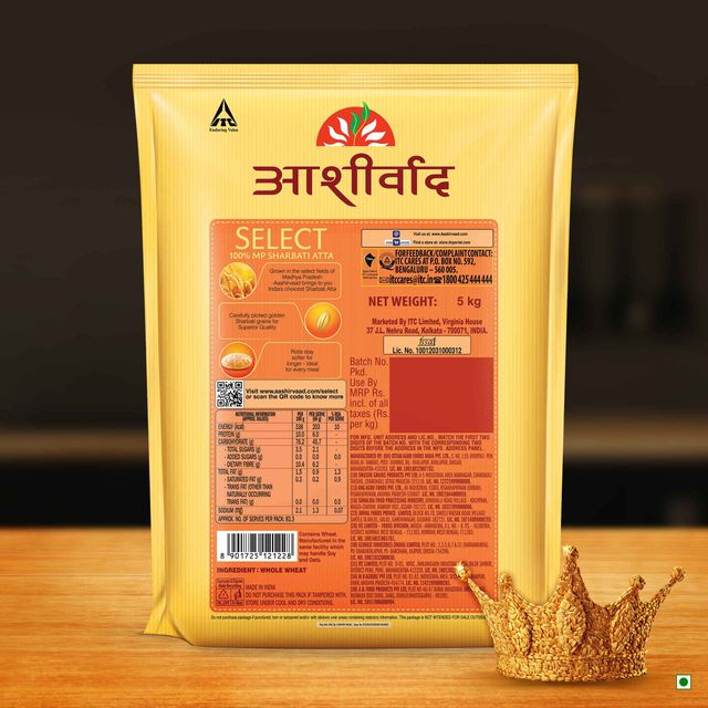 Aashirvaad Select Atta | Made from 100% MP Sharbati Wheat for Softer Rotis