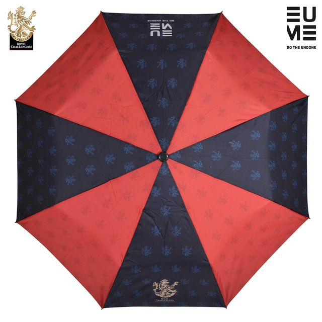 Eume Official Royal Challengers Bangalore (Rcb) 21.5 Inch 3 Fold Manual Hand Open Umbrella | Red