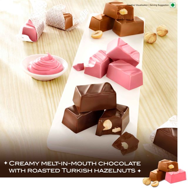 Fabelle Gianduja Trilogy - Assorted Hazelnut Infused 12 Chocolate Cubes