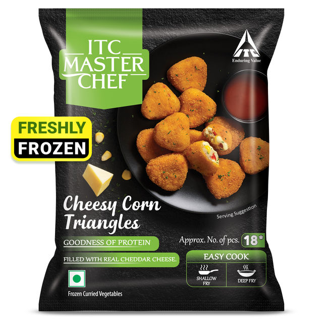 ITC Master Chef Cheesy Corn Triangle Nugget | Goodness of Protein | With Cheddar Cheese | 18 pieces