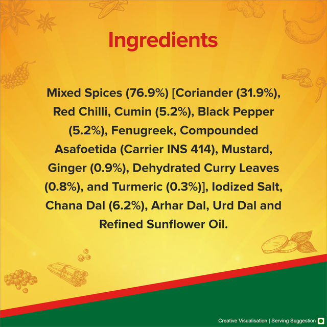 Aashirvaad Sambar Masala | Blended Spice for Authentic Taste and Colour
