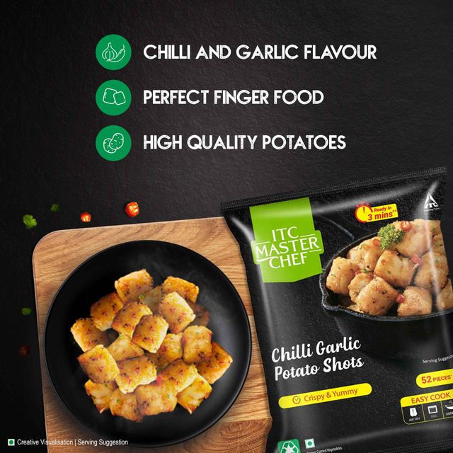 ITC Master Chef Chili Garlic Potato Shots Nuggets - Super Saver | 125 pieces