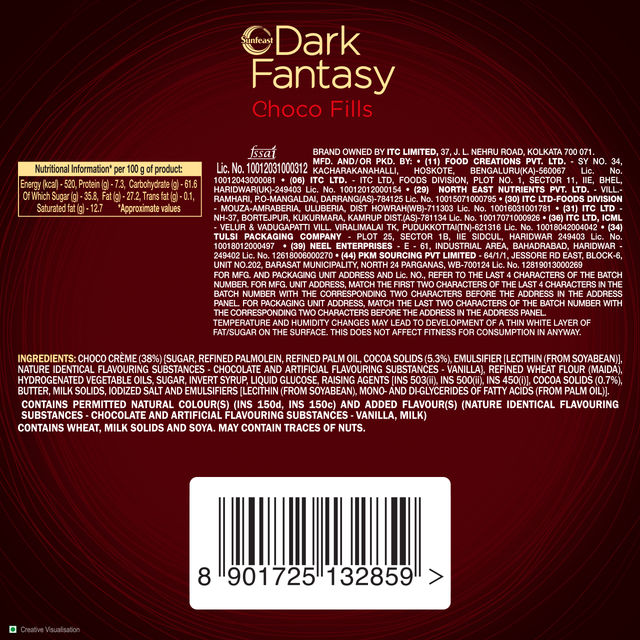 Sunfeast Dark Fantasy Choco Fills | Original Filled Cookies with Choco Crème | Perfect Snack