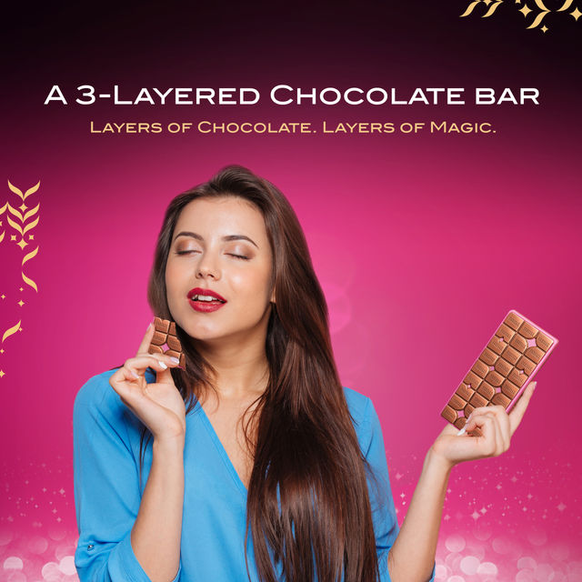 Fabelle Choco Deck Milk & Ruby Chocolate 3-Layered Premium Milk Chocolate Bar with Ruby Chocolate