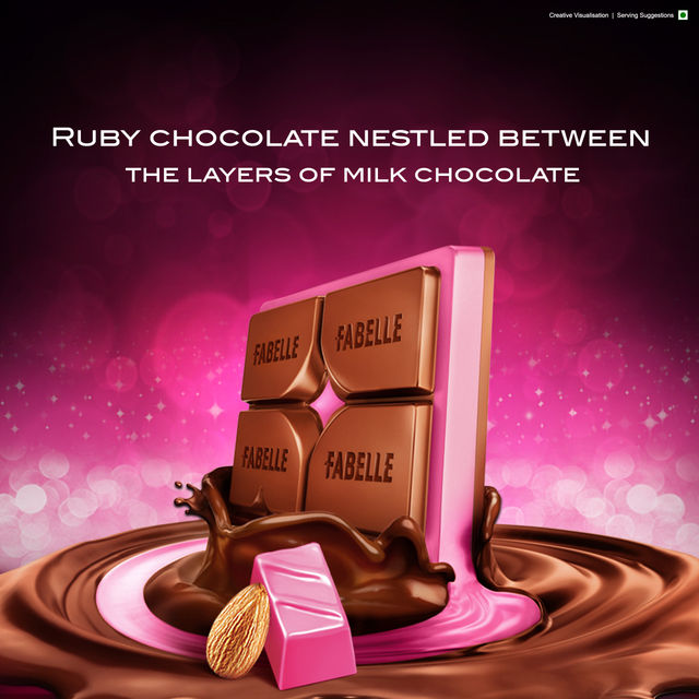 Fabelle Choco Deck Milk & Ruby Chocolate 3-Layered Premium Milk Chocolate Bar with Ruby Chocolate