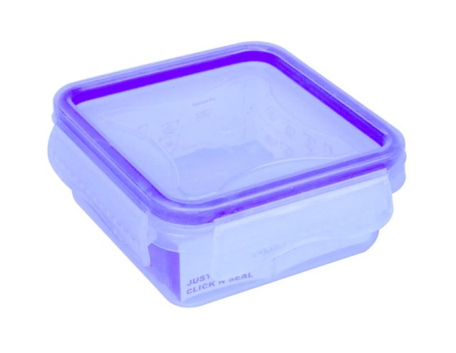 Princeware Click N Seal Square Container 260 ml | 105 x 105 x 47 Mm
