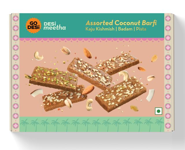 Assorted Coconut Barfi | Kaju Kishmish | Badam | Pista | Burfi | Sweets | By GO DESi