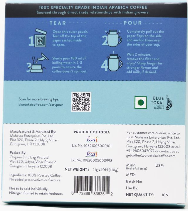 Blue Tokai Easy Pour (Light to Dark Roast)