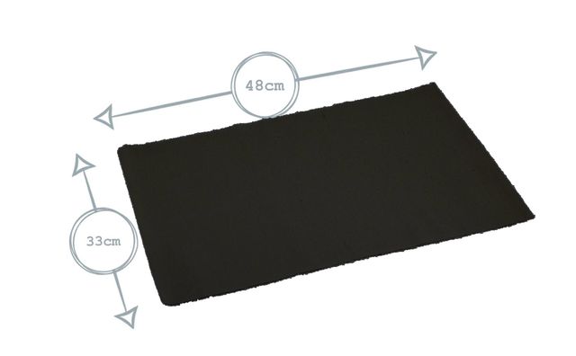 Lushomes Table Mat and Table Runner Set - Black | Dining Table Mats 4 pcs | 13 x 51 inch