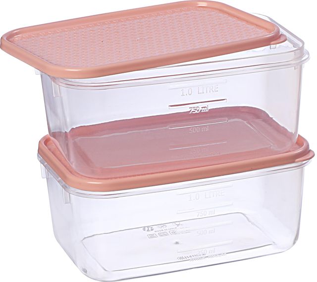 All Time Polka Storage Container (421 X 2) (2000 Ml) (2 Pc Set) (Colour May Vary)