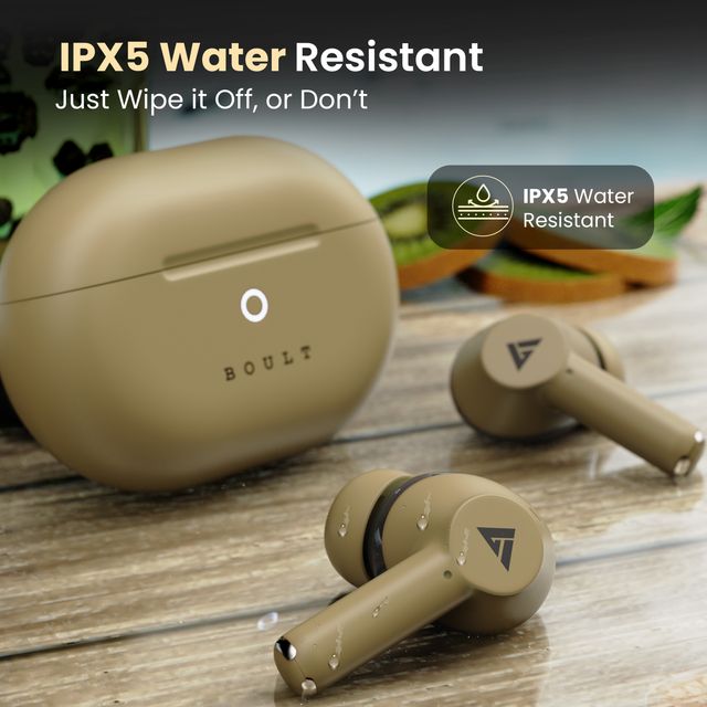 Boult W40 with Quad Mic Enc | 48H Battery Life | 5.3V Bluetooth | True Wireless | Khaki Green