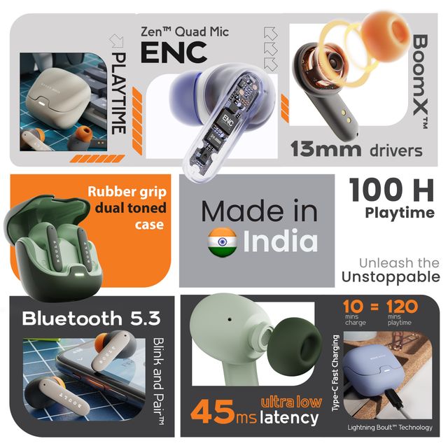 Boult Z40 Pro with 100H Battery, Quad Mic ENC, Scratch Proof, Rubber Grip Design, 5.3v Bluetooth