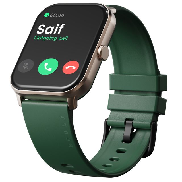 Boult Drift Bt Calling 1.69" Hd Display, 140+ Watchfaces, Ip67 Smartwatch(Green Strap)