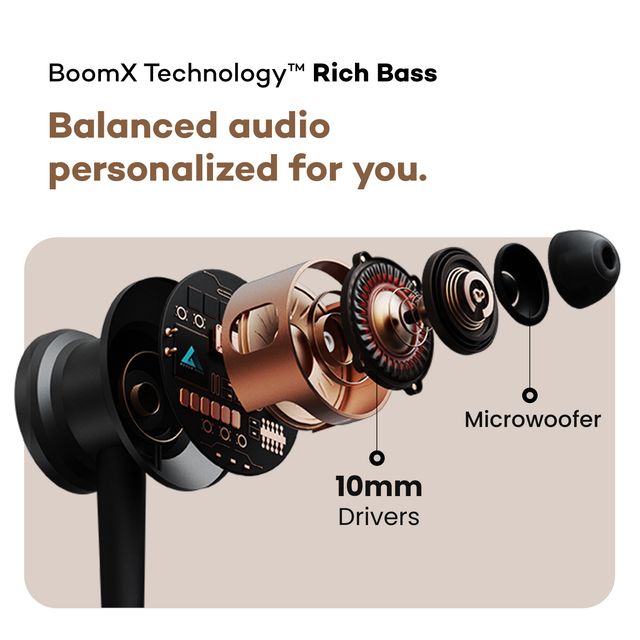 Boult Ycharge with Pro+ Calling Mic | Full Charge In 20 Mins | Boomx | In The Ear | Black