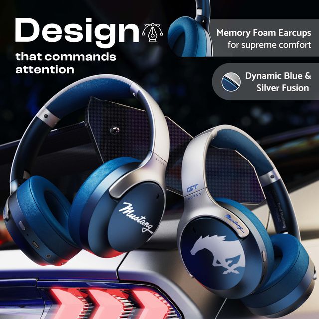 Boult Audio Mustang Q | 70Hrs Battery | Enc Mic | 4 Eq Modes | 5.4V Bluetooth And Wired|Blue