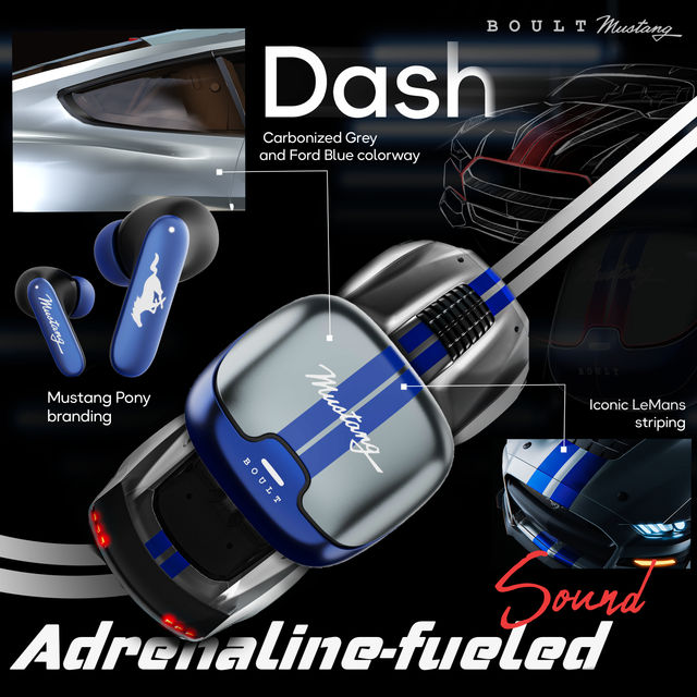 Boult Mustang with 100 Hrs Battery, App Support, Dual Pairing, 4 Mic ENC, 5.4v Bluetooth (Dash)