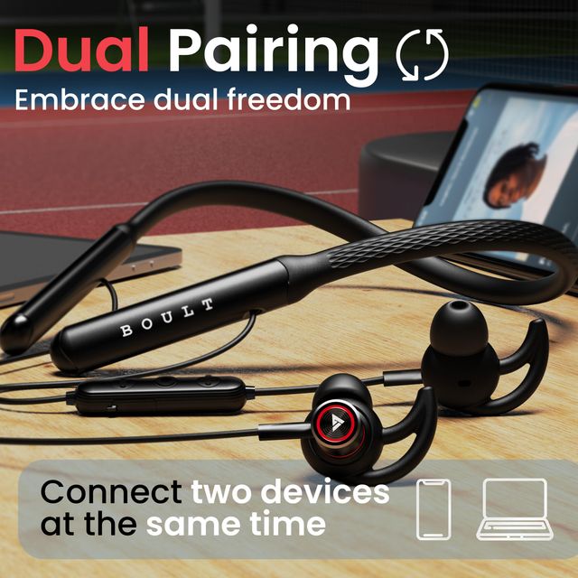 Boult Curve Max with 100H Playtime | Enc Mic | Dual Device Pairing | 5.3V | In The Ear | Black
