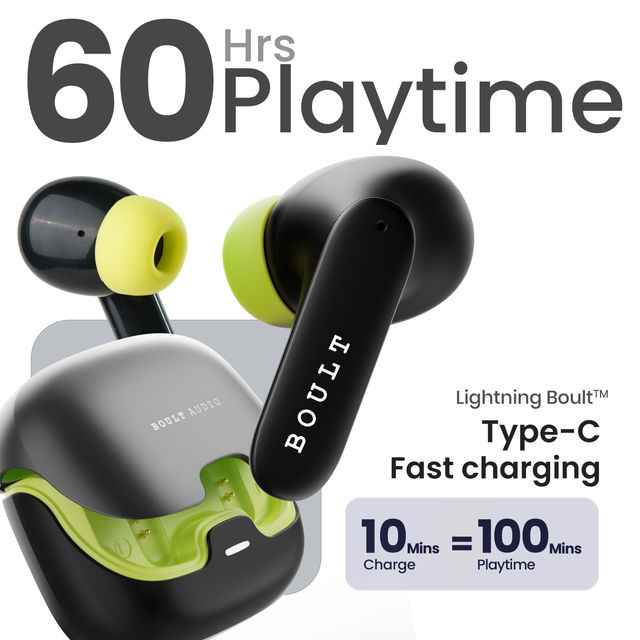 Boult Audio X70 with Zen ENC Mic | 60H Battery Life | Low Latency Gaming | Black | In the Ear
