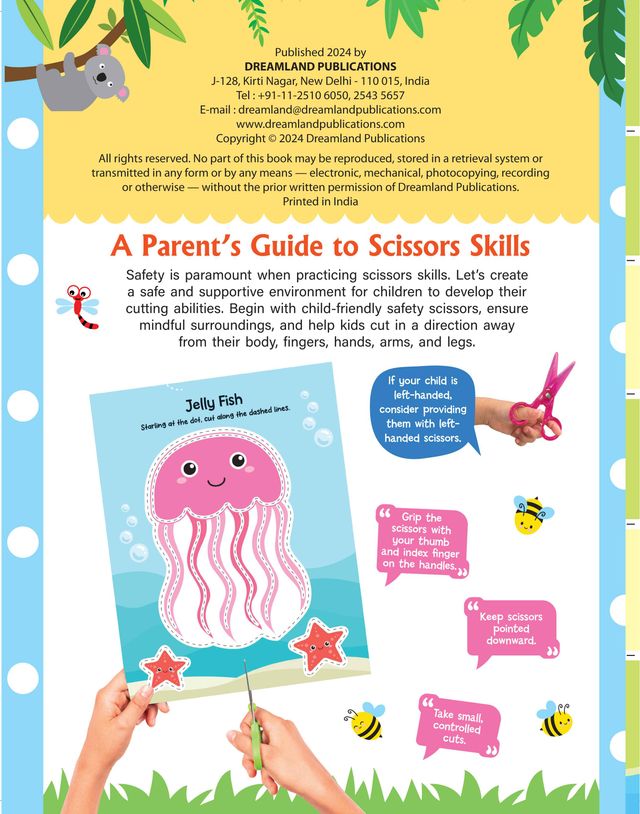 Animal Friends Scissors Skills Activity Book for Kids | 4-7 Y|With Child-Safe Scissors, Games & Mask