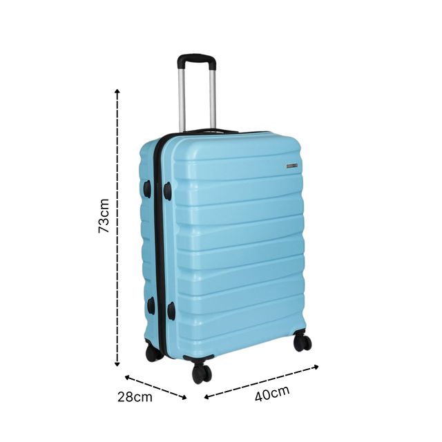 Teakwood Textured Polycarbonate 95.5 L Retractable Trolley Bag | Blue - L