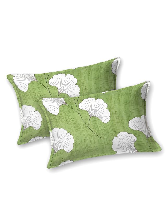 House Of Gulab 100% Cotton Double Bedsheet Floral - Green