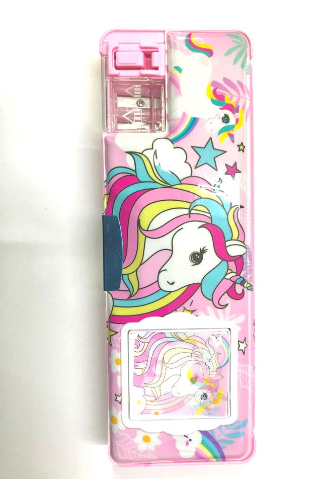 Chrome 892 Unicorn Design Magnetic Stationery Box With Integrated Calculator 