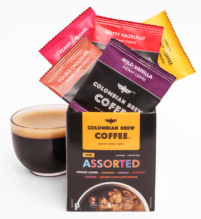 Columbian Brew Mini Assorted Hazelnut Instant Coffee