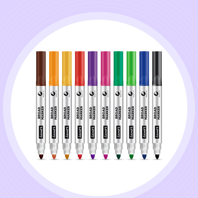 Luxor Broad Tip Marker Pack of 10 Assorted Colours