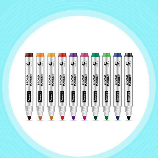 Luxor Broad Tip Marker Pack of 10 Assorted Colours