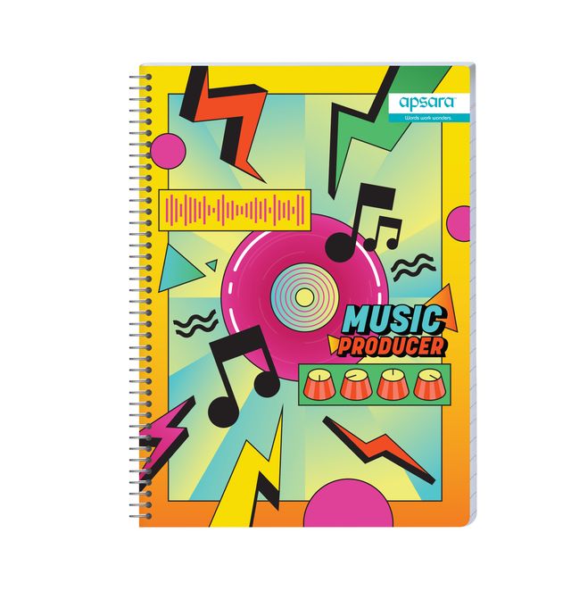 Apsara Spiral Notebook  24 x 18 cm (Royal Size) 302Pages Blue Single Line 60gsm(Covers May Differ)