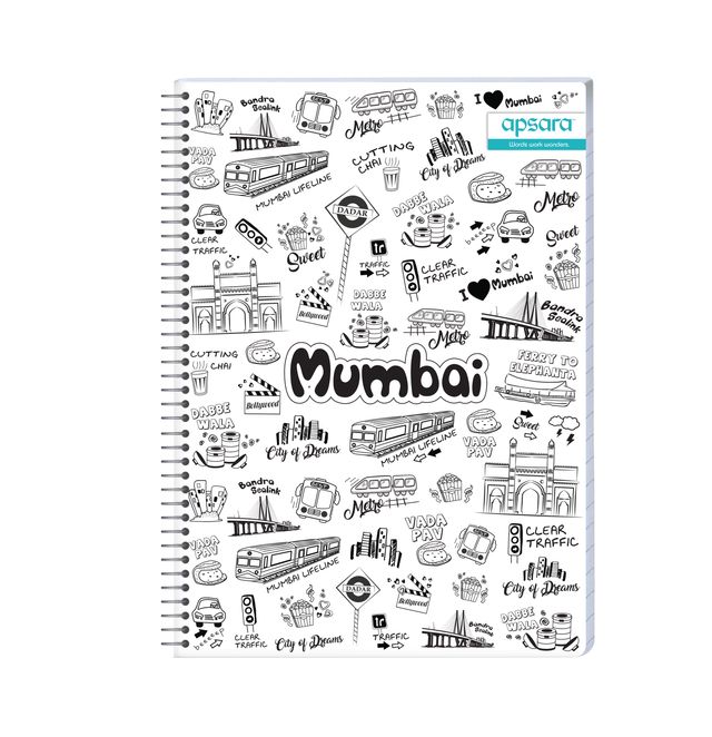 Apsara Spiral Notebook 6Subject 26.7 x 20.3 302Pages Blue Single Line 60gsm (Covers May Differ)