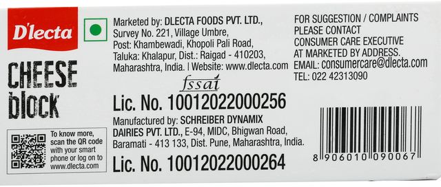 D'lecta Cheese- Block 200 g Combo