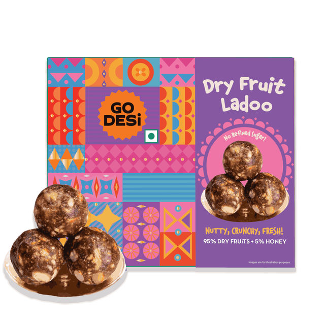 Tangy Imli (Tamarind) 10 Pcs Sour Candy | No Refined Sugar | Lollipop By Go Desi (10pc) & Dry Fruit Laddoo | No Added Refined Sugar | Laddu | Sweet By Go Desi (200g) Combo