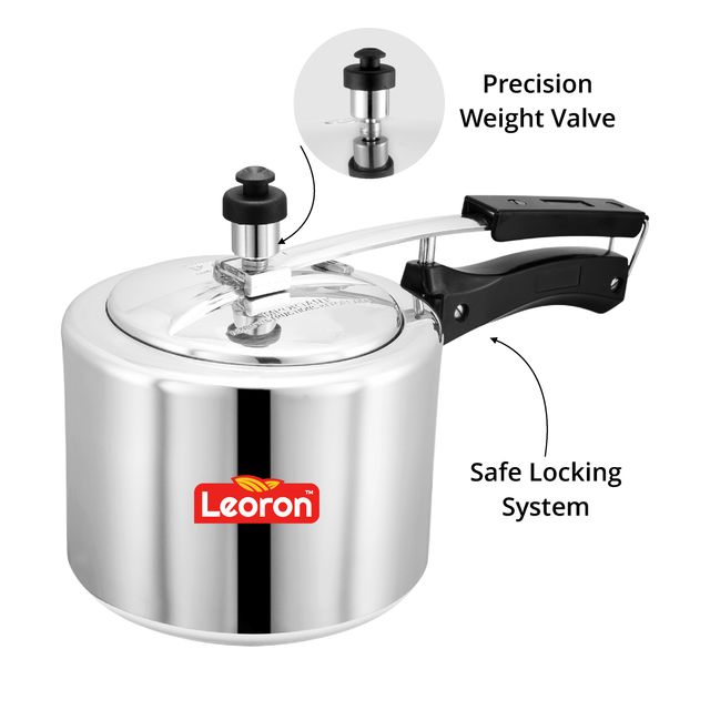 Leoron 3 Litre Inner Lid Induction Bottom Aluminium Pressure Cooker