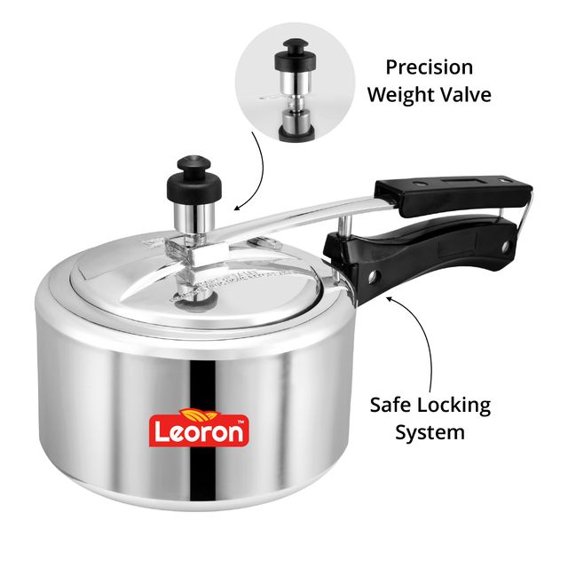 Leoron 2 Litre Inner Lid Induction Bottom Aluminium Pressure Cooker