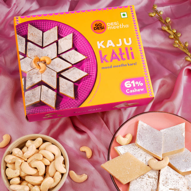 Premium Kaju Katli, 61% Cashew | Burfi | Kaju Katri | Sweets by GO DESi