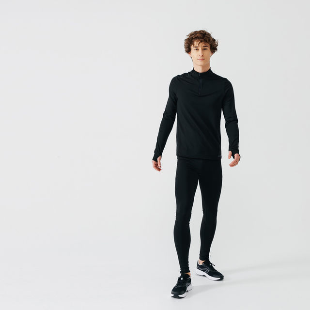 Kalenji By Decathlon Men's Full Sleeve Running T-shirt | Black - L