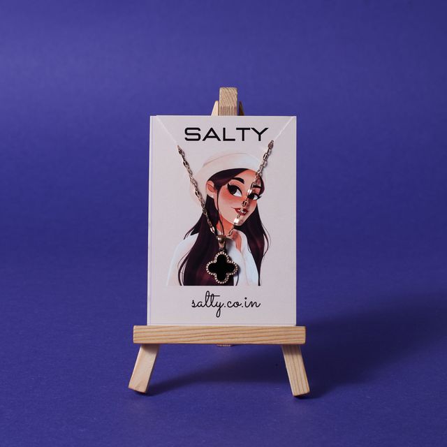 Salty Midnight Enchantress Necklace Pendant for Women and Girls| Anti-Tarnish | Black and White