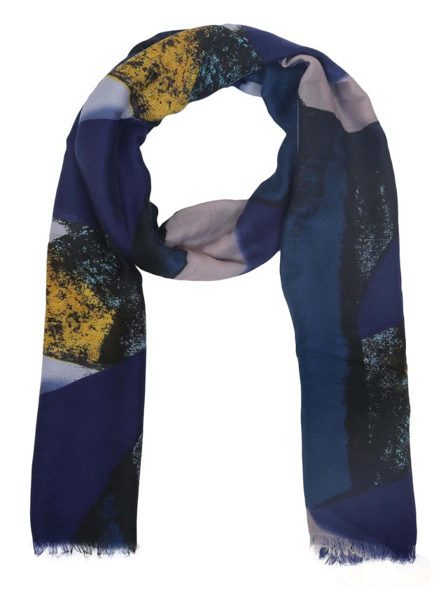 Fabseasons Women's Cotton Viscose Blend Scarf | Blue - One Size