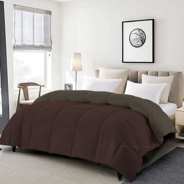 Elegant Weavers Reversible Double Bed Comforter - Brown