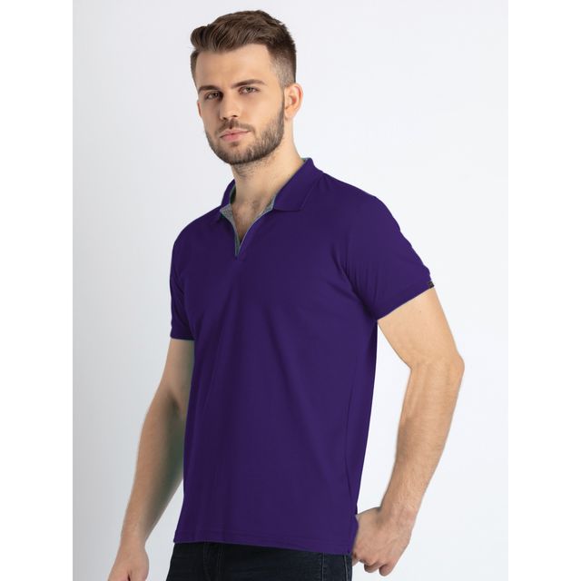 Buy Status Quo Men Polo T-shirt - Purple Grape | Slim Fit | XL