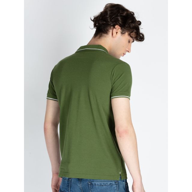 Status Quo Men Polo T-shirt - Cy Press | Slim Fit, Tipping Collar | L